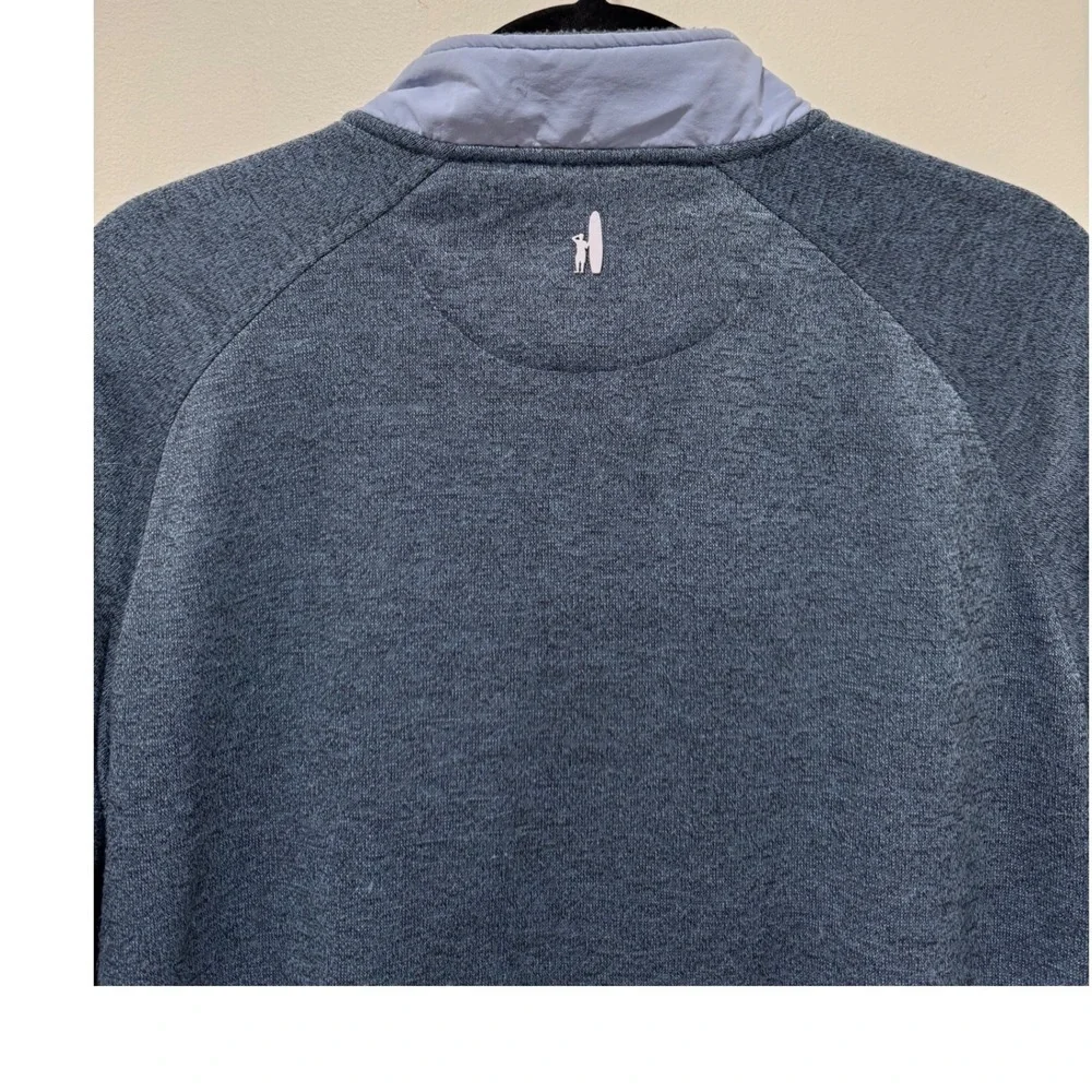 Johnnie-O Riggens Quarter‎ Zip Pullover Noreaster Blue Grey Pocket Mens Medium